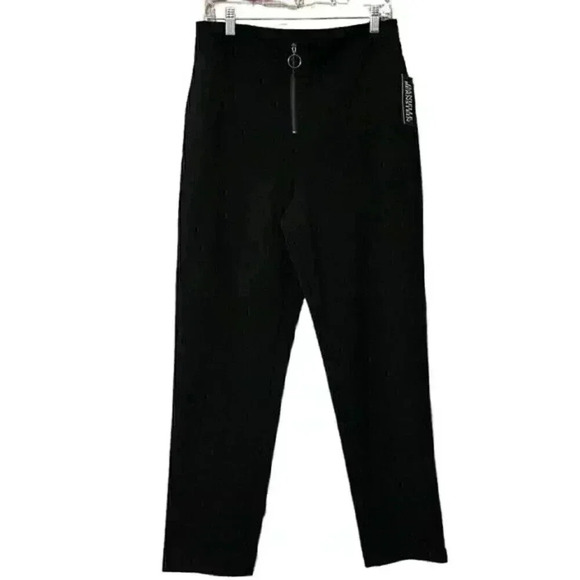 Danielle Bernstein Pants Women’s 8 Black Ring Zip  NWT - Picture 1 of 8